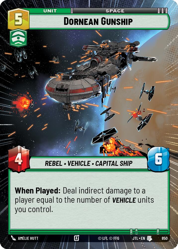 Dornean Gunship (850) (Hyperspace Foil) (850) [Jump to Lightspeed] | Jomio and Rueliete's Cards and Comics