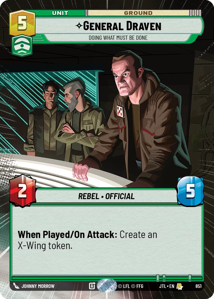 General Draven - Doing What Must Be Done (851) (Hyperspace Foil) (851) [Jump to Lightspeed] | Jomio and Rueliete's Cards and Comics