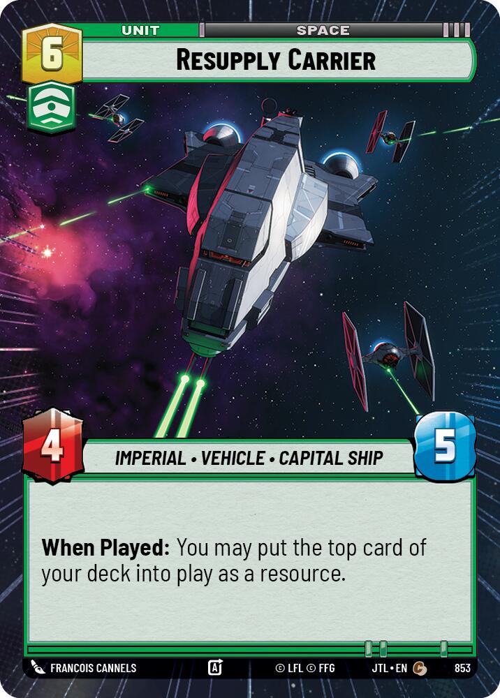 Resupply Carrier (853) (Hyperspace Foil) (853) [Jump to Lightspeed] | Jomio and Rueliete's Cards and Comics