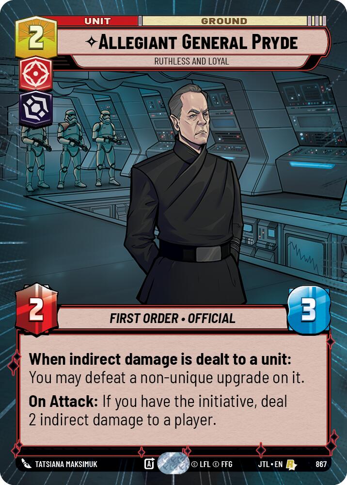 Allegiant General Pryde - Ruthless and Loyal (867) (Hyperspace Foil) (867) [Jump to Lightspeed] | Jomio and Rueliete's Cards and Comics