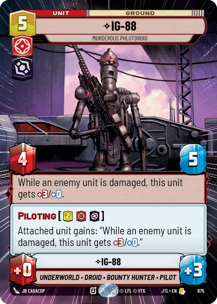 IG-88 - Murderous Phlutdroid (875) (Hyperspace Foil) (875) [Jump to Lightspeed] | Jomio and Rueliete's Cards and Comics