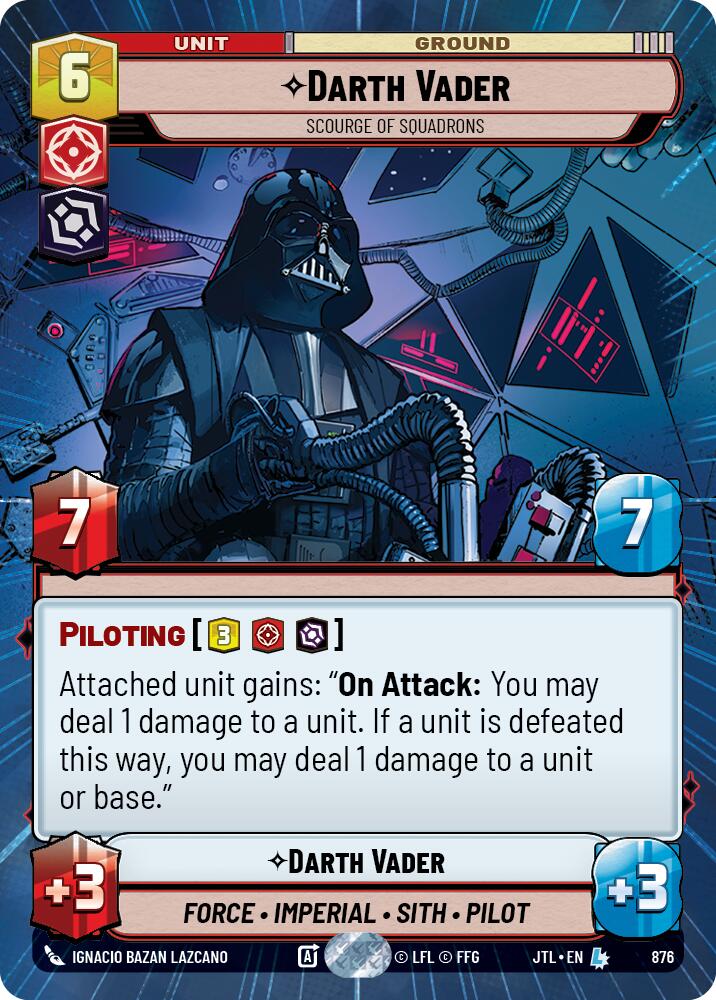 Darth Vader - Scourge of Squadrons (876) (Hyperspace Foil) (876) [Jump to Lightspeed] | Jomio and Rueliete's Cards and Comics