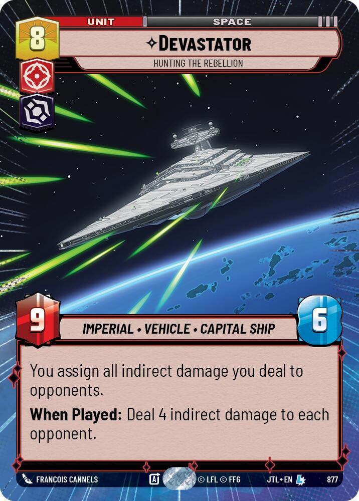 Devastator - Hunting the Rebellion (877) (Hyperspace Foil) (877) [Jump to Lightspeed] | Jomio and Rueliete's Cards and Comics