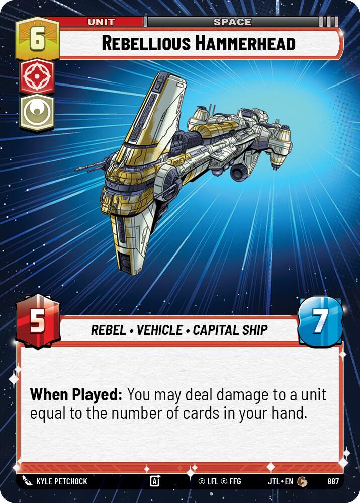 Rebellious Hammerhead (887) (Hyperspace Foil) (887) [Jump to Lightspeed] | Jomio and Rueliete's Cards and Comics