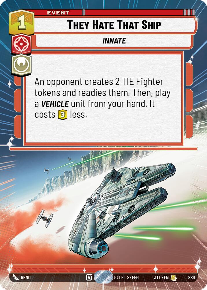 They Hate That Ship (889) (Hyperspace Foil) (889) [Jump to Lightspeed] | Jomio and Rueliete's Cards and Comics