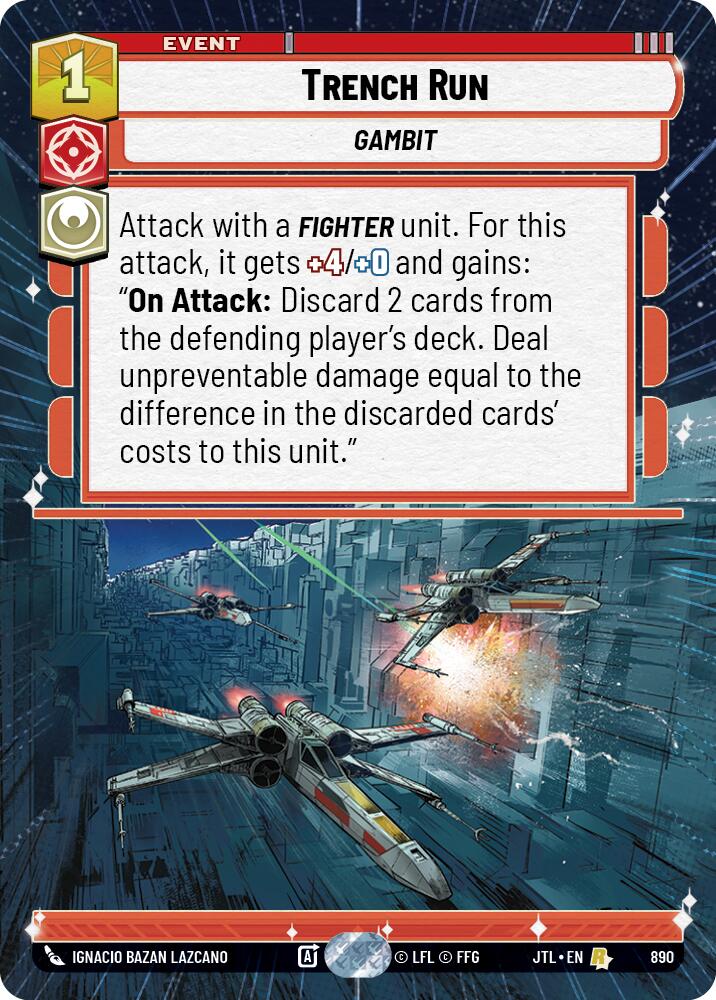 Trench Run (890) (Hyperspace Foil) (890) [Jump to Lightspeed] | Jomio and Rueliete's Cards and Comics