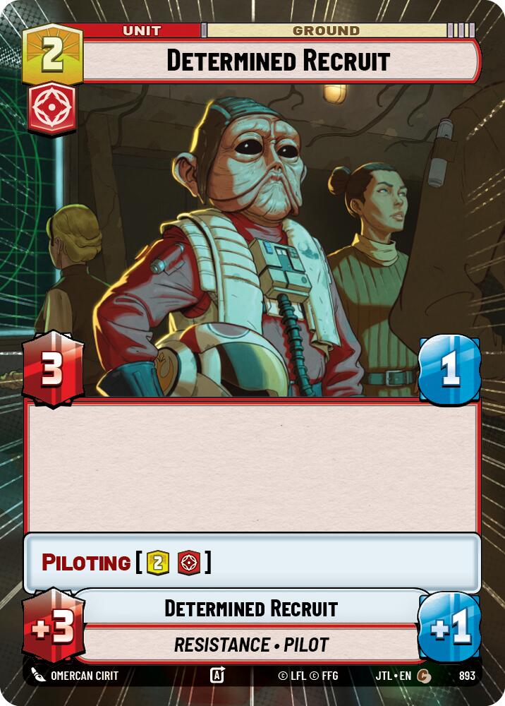 Determined Recruit (893) (Hyperspace Foil) (893) [Jump to Lightspeed] | Jomio and Rueliete's Cards and Comics