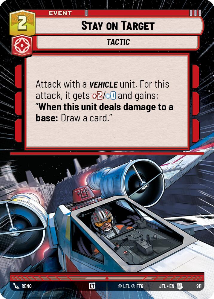 Stay on Target (911) (Hyperspace Foil) (911) [Jump to Lightspeed] | Jomio and Rueliete's Cards and Comics
