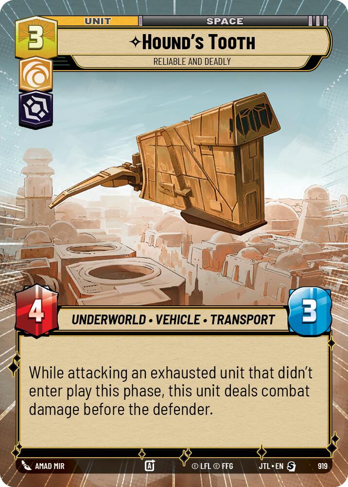 Hound's Tooth - Reliable and Deadly (919) (Hyperspace Foil) (919) [Jump to Lightspeed] | Jomio and Rueliete's Cards and Comics