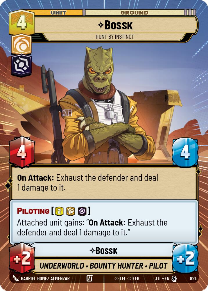Bossk - Hunt By Instinct (921) (Hyperspace Foil) (921) [Jump to Lightspeed] | Jomio and Rueliete's Cards and Comics