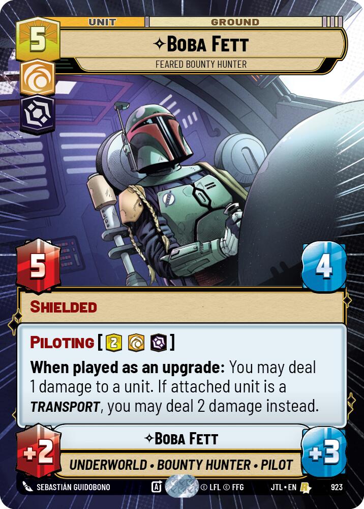 Boba Fett - Feared Bounty Hunter (923) (Hyperspace Foil) (923) [Jump to Lightspeed] | Jomio and Rueliete's Cards and Comics