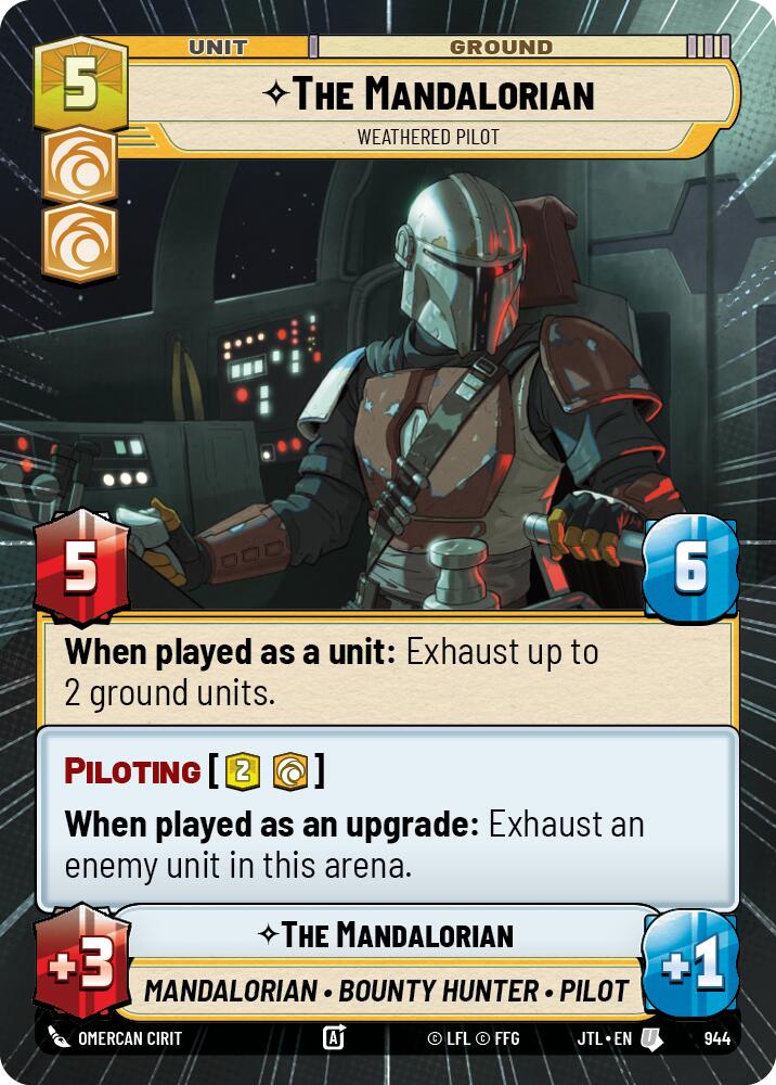 The Mandalorian - Weathered Pilot (944) (Hyperspace Foil) (944) [Jump to Lightspeed] | Jomio and Rueliete's Cards and Comics
