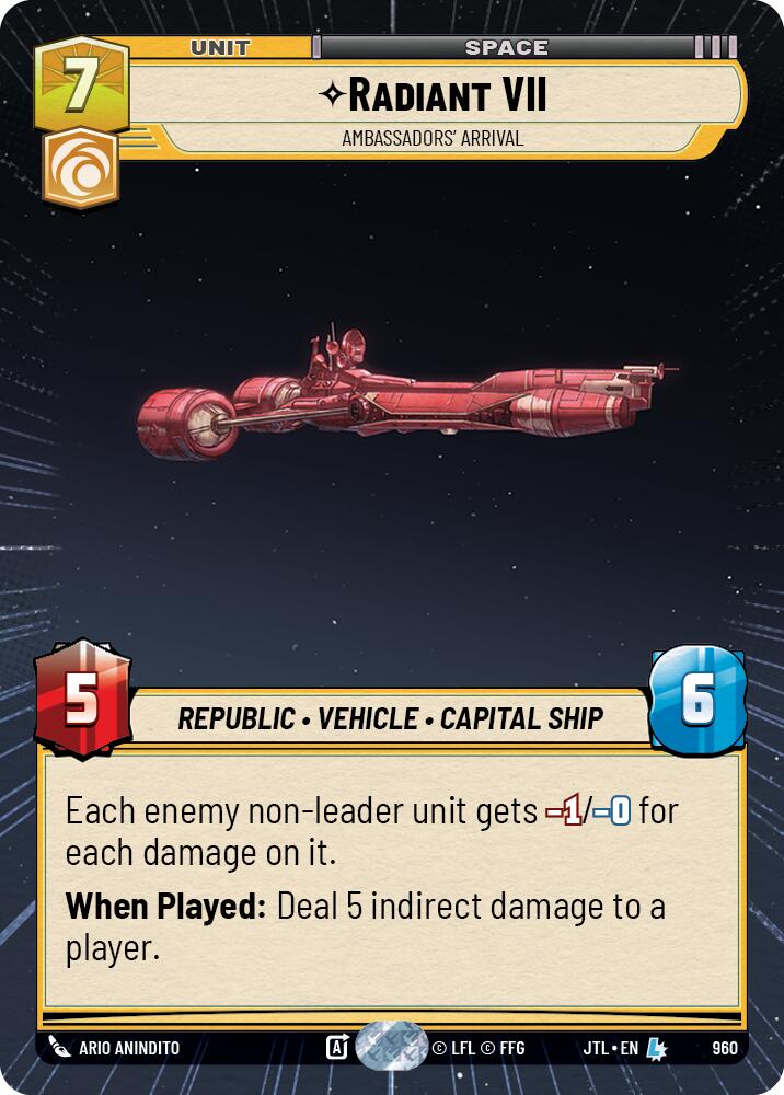Radiant VII - Ambassadors' Arrival (960) (Hyperspace Foil) (960) [Jump to Lightspeed] | Jomio and Rueliete's Cards and Comics