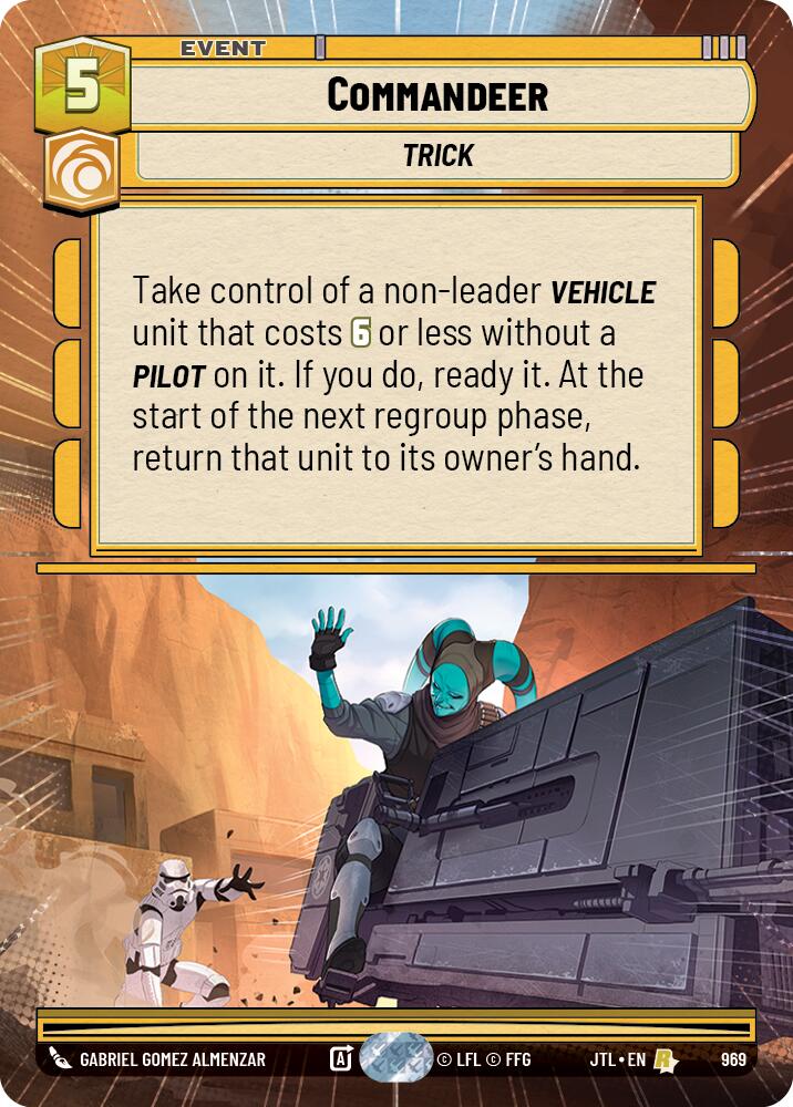 Commandeer (969) (Hyperspace Foil) (969) [Jump to Lightspeed] | Jomio and Rueliete's Cards and Comics