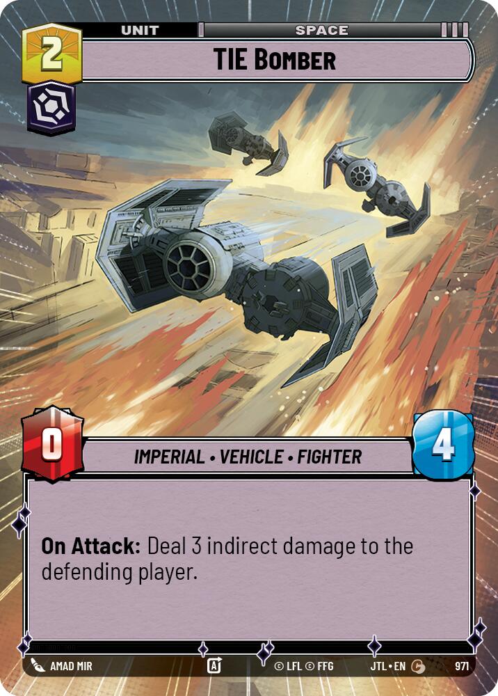 TIE Bomber (971) (Hyperspace Foil) (971) [Jump to Lightspeed] | Jomio and Rueliete's Cards and Comics