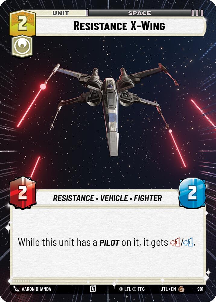 Resistance X-Wing (981) (Hyperspace Foil) (981) [Jump to Lightspeed] | Jomio and Rueliete's Cards and Comics