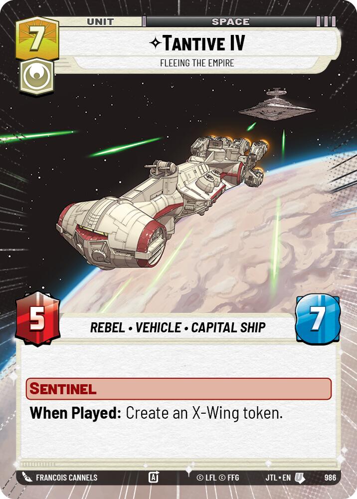 Tantive IV - Fleeing the Empire (986) (Hyperspace Foil) (986) [Jump to Lightspeed] | Jomio and Rueliete's Cards and Comics