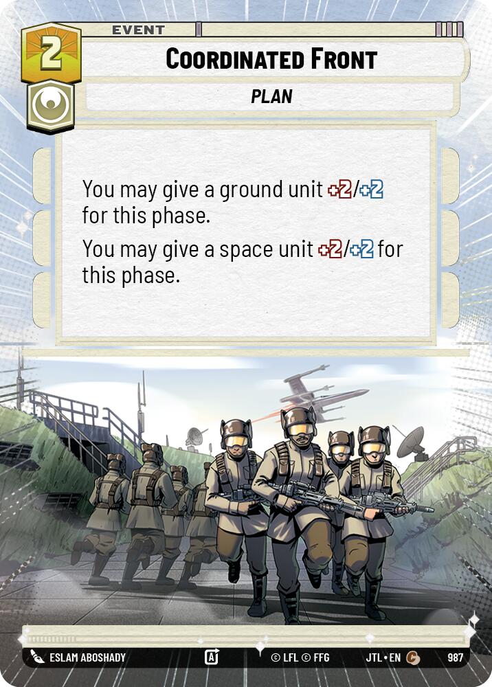 Coordinated Front (987) (Hyperspace Foil) (987) [Jump to Lightspeed] | Jomio and Rueliete's Cards and Comics