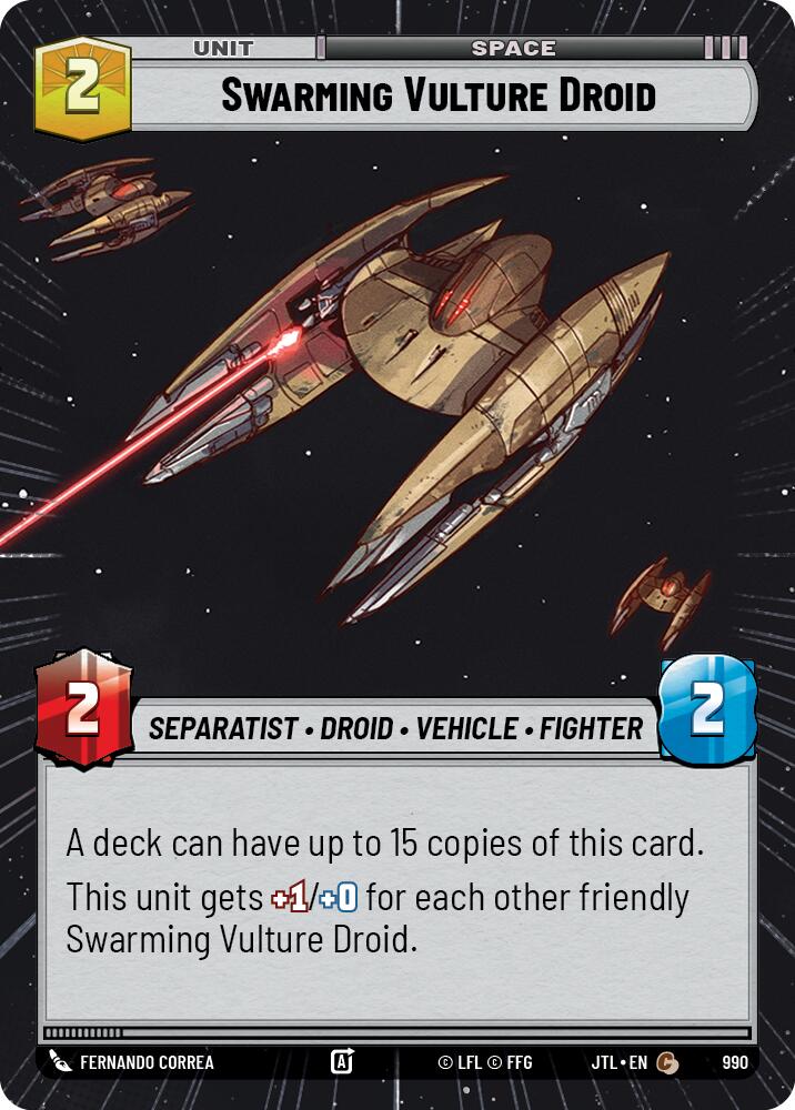 Swarming Vulture Droid (990) (Hyperspace Foil) (990) [Jump to Lightspeed] | Jomio and Rueliete's Cards and Comics