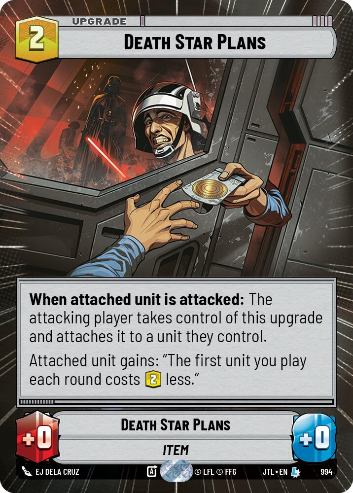 Death Star Plans (994) (Hyperspace Foil) (994) [Jump to Lightspeed] | Jomio and Rueliete's Cards and Comics