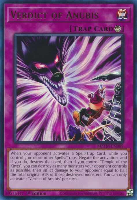 Verdict of Anubis [MZTM-EN009] Ultra Rare | Jomio and Rueliete's Cards and Comics
