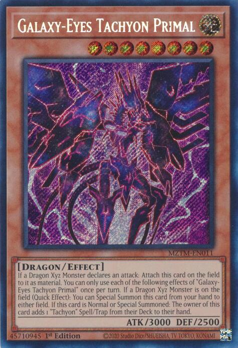 Galaxy-Eyes Tachyon Primal [MZTM-EN011] Secret Rare | Jomio and Rueliete's Cards and Comics