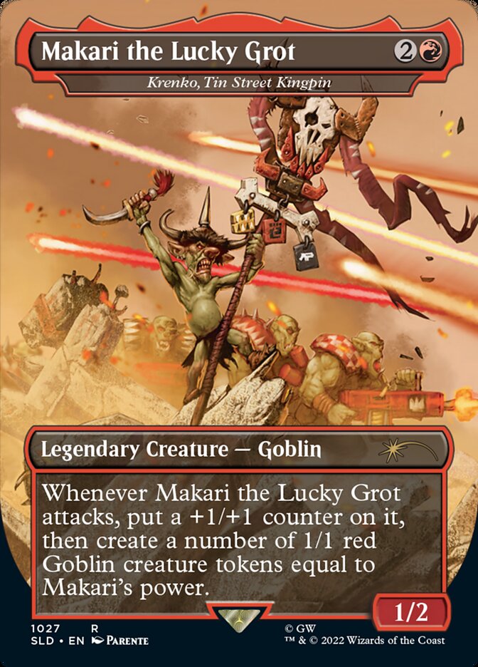 Makari the Lucky Grot - Krenko, Tin Street Kingpin (Borderless) [Secret Lair Drop Series] | Jomio and Rueliete's Cards and Comics