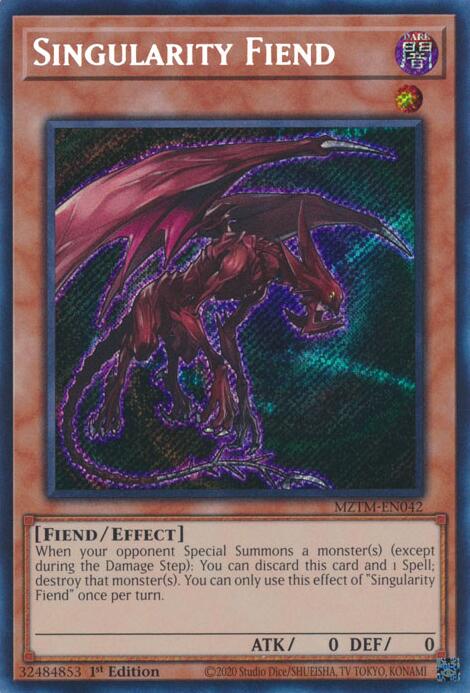 Singularity Fiend [MZTM-EN042] Secret Rare | Jomio and Rueliete's Cards and Comics