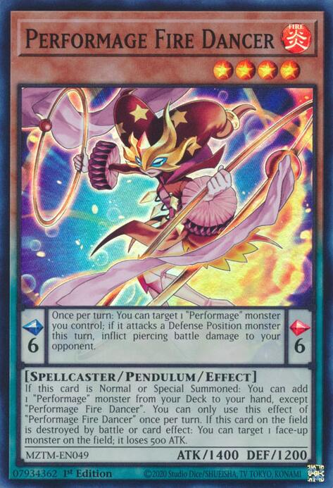 Performage Fire Dancer [MZTM-EN049] Super Rare | Jomio and Rueliete's Cards and Comics