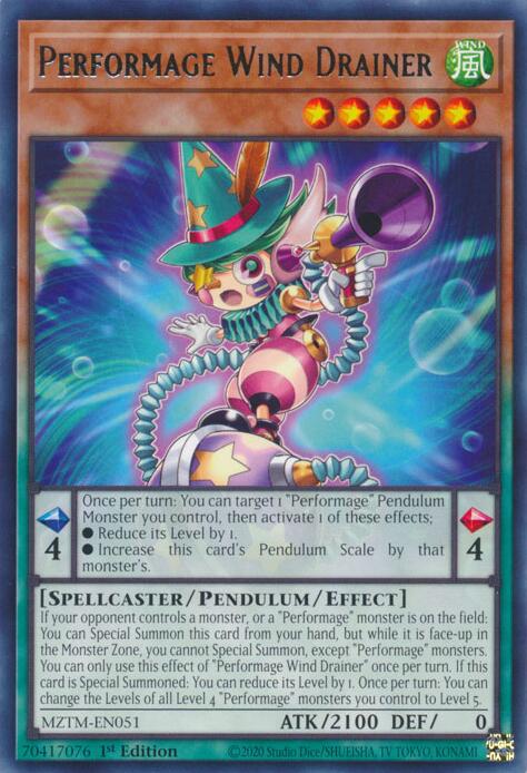 Performage Wind Drainer [MZTM-EN051] Rare | Jomio and Rueliete's Cards and Comics
