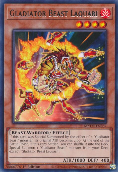 Gladiator Beast Laquari [MZTM-EN067] Rare | Jomio and Rueliete's Cards and Comics