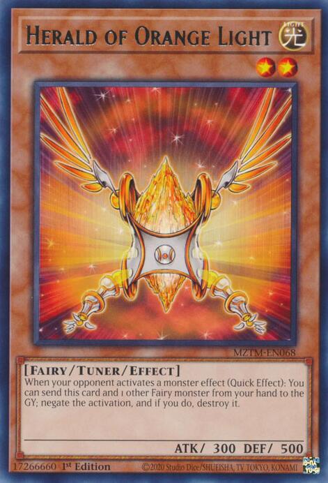 Herald of Orange Light [MZTM-EN068] Rare | Jomio and Rueliete's Cards and Comics