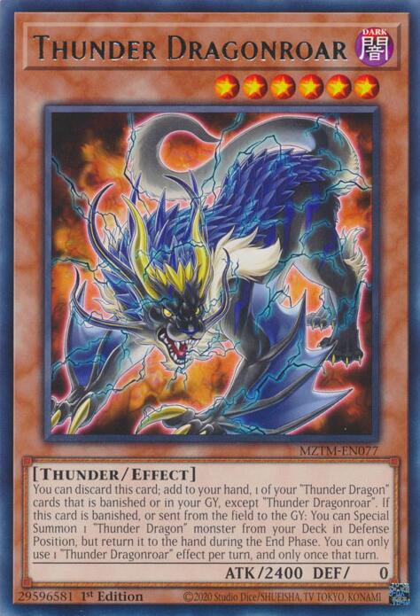 Thunder Dragonroar [MZTM-EN077] Rare | Jomio and Rueliete's Cards and Comics