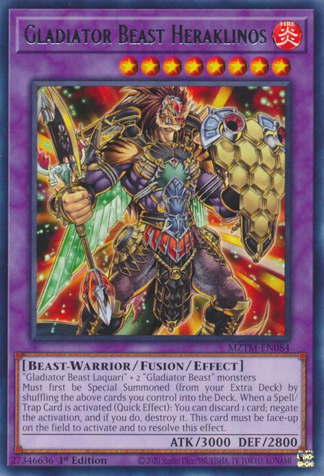 Gladiator Beast Heraklinos [MZTM-EN084] Rare | Jomio and Rueliete's Cards and Comics