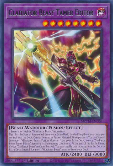 Gladiator Beast Tamer Editor [MZTM-EN086] Rare | Jomio and Rueliete's Cards and Comics
