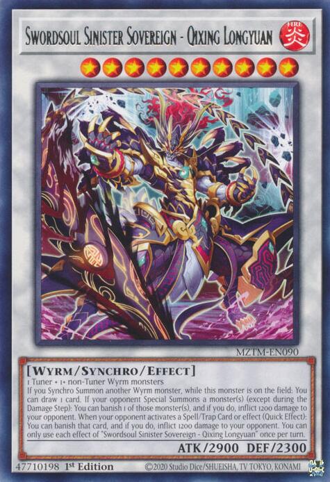Swordsoul Sinister Sovereign - Qixing Longyuan [MZTM-EN090] Rare | Jomio and Rueliete's Cards and Comics