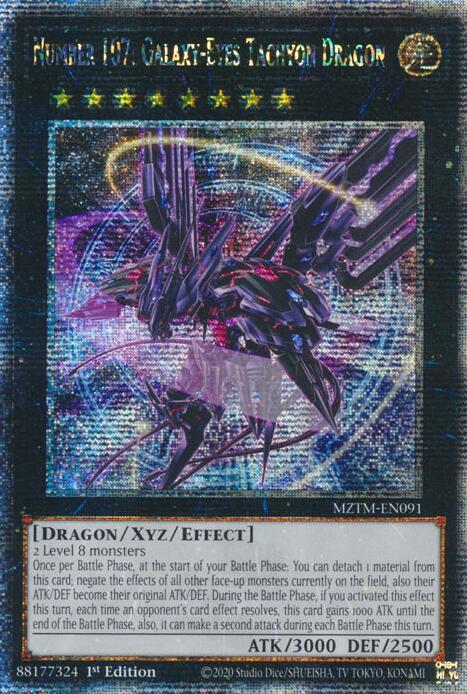 Number 107: Galaxy-Eyes Tachyon Dragon (Quarter Century Secret Rare) [MZTM-EN091] Quarter Century Secret Rare | Jomio and Rueliete's Cards and Comics