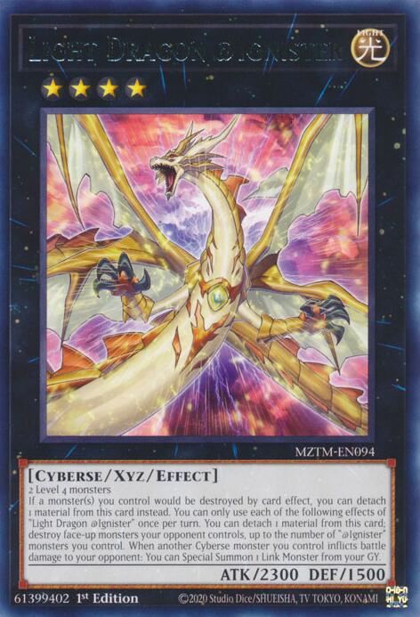 Light Dragon @Ignister [MZTM-EN094] Rare | Jomio and Rueliete's Cards and Comics