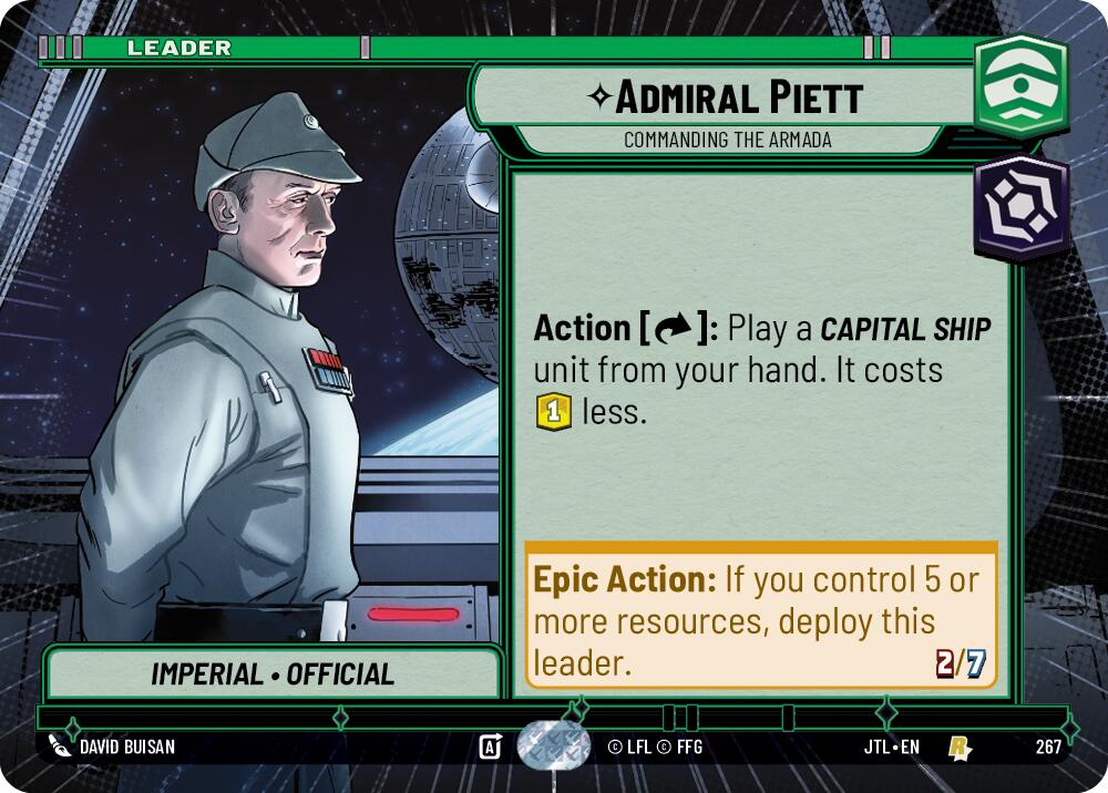 Admiral Piett - Commanding the Armada (267) (Hyperspace) (267) [Jump to Lightspeed] | Jomio and Rueliete's Cards and Comics