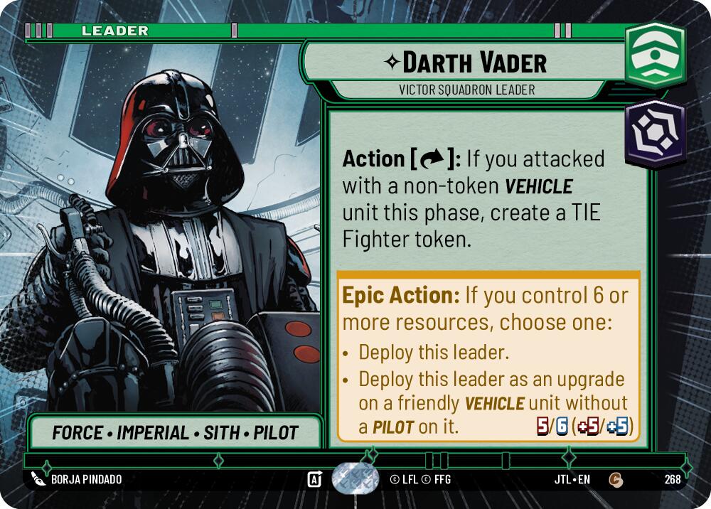 Darth Vader - Victor Squadron Leader (268) (Hyperspace) (268) [Jump to Lightspeed] | Jomio and Rueliete's Cards and Comics