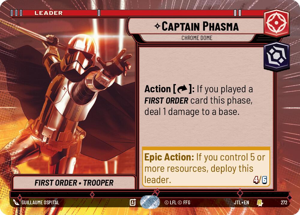 Captain Phasma - Chrome Dome (272) (Hyperspace) (272) [Jump to Lightspeed] | Jomio and Rueliete's Cards and Comics