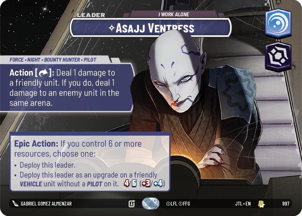 Asajj Ventress - I Work Alone (997) (Showcase) (997) [Jump to Lightspeed] | Jomio and Rueliete's Cards and Comics