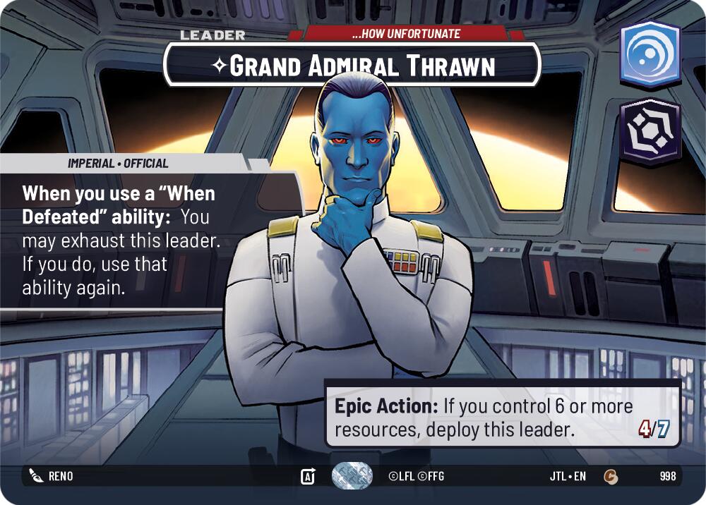 Grand Admiral Thrawn - ...How Unfortunate (998) (Showcase) (998) [Jump to Lightspeed] | Jomio and Rueliete's Cards and Comics