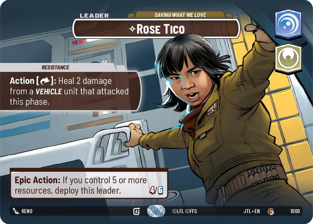 Rose Tico - Saving What We Love (1000) (Showcase) (1000) [Jump to Lightspeed] | Jomio and Rueliete's Cards and Comics