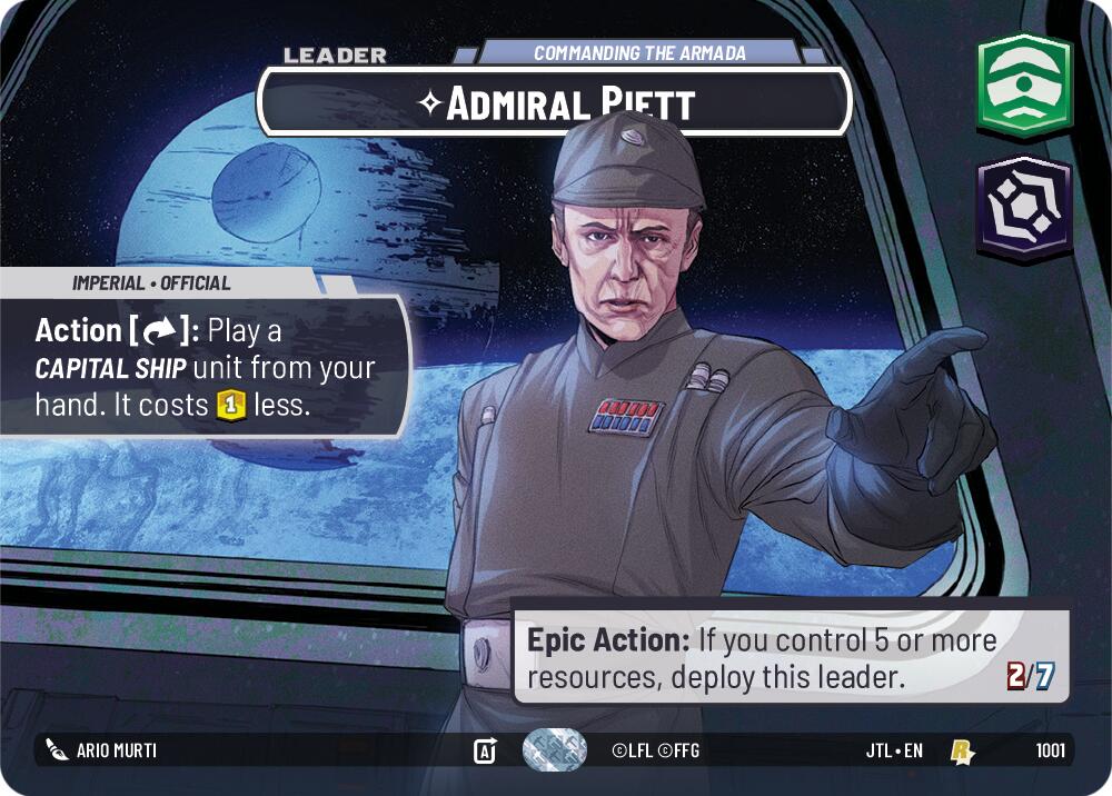 Admiral Piett - Commanding the Armada (1001) (Showcase) (1001) [Jump to Lightspeed] | Jomio and Rueliete's Cards and Comics