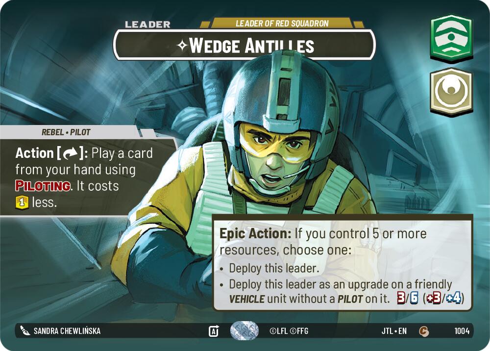 Wedge Antilles - Leader of Red Squadron (1004) (Showcase) (1004) [Jump to Lightspeed] | Jomio and Rueliete's Cards and Comics