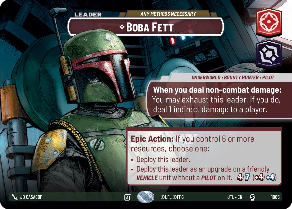 Boba Fett - Any Methods Necessary (1005) (Showcase) (1005) [Jump to Lightspeed] | Jomio and Rueliete's Cards and Comics