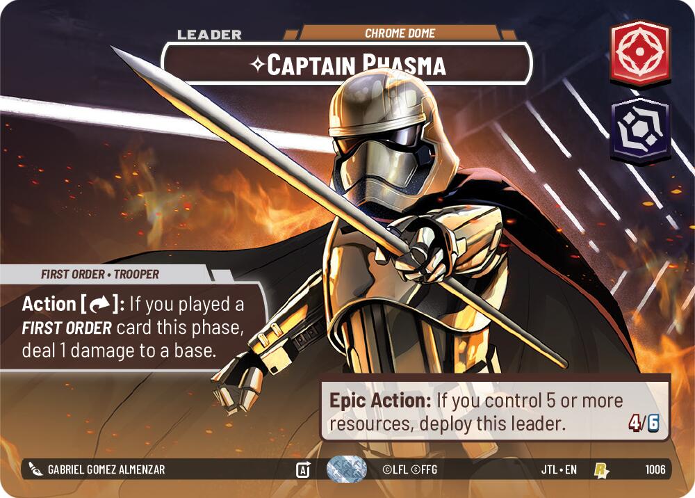 Captain Phasma - Chrome Dome (1006) (Showcase) (1006) [Jump to Lightspeed] | Jomio and Rueliete's Cards and Comics