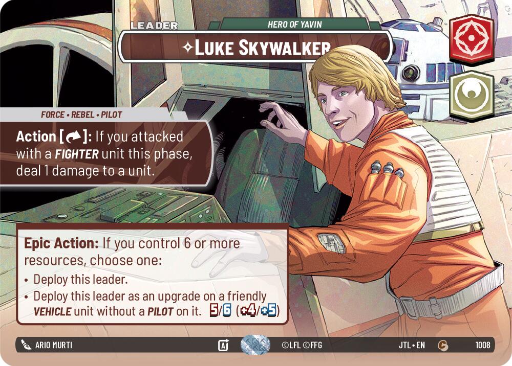 Luke Skywalker - Hero of Yavin (1008) (Showcase) (1008) [Jump to Lightspeed] | Jomio and Rueliete's Cards and Comics