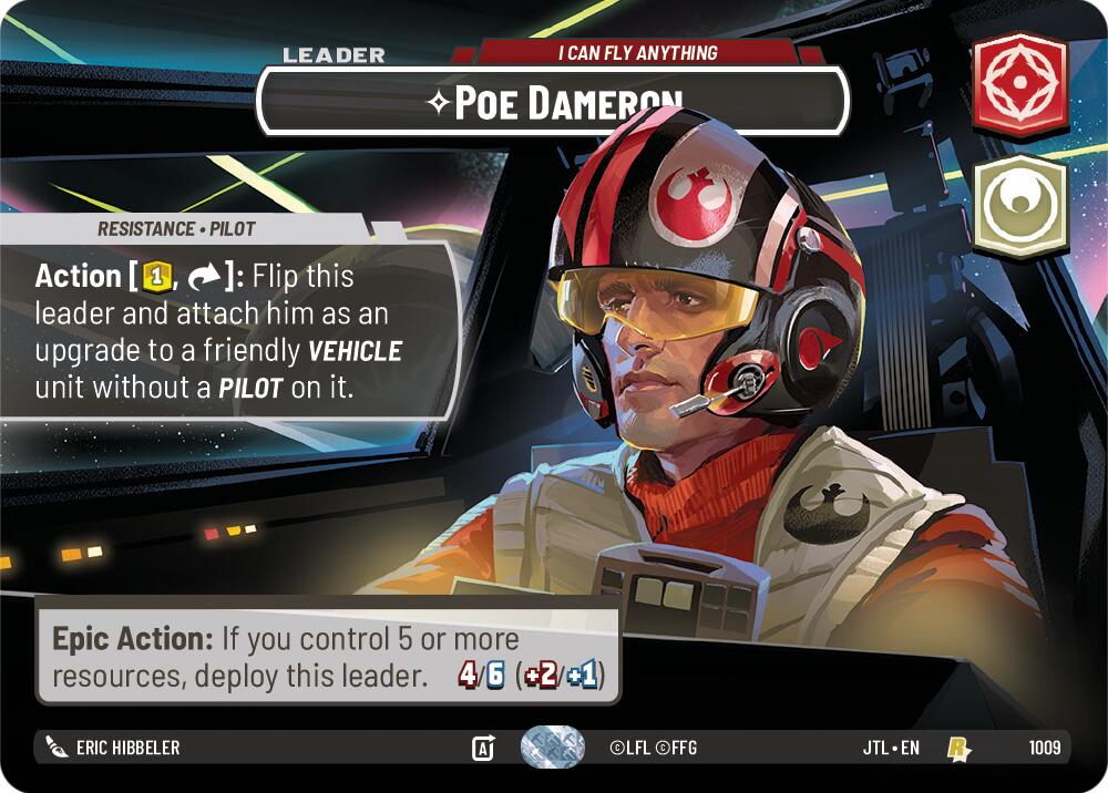 Poe Dameron - I Can Fly Anything (1009) (Showcase) (1009) [Jump to Lightspeed] | Jomio and Rueliete's Cards and Comics